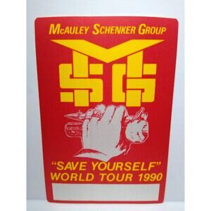 McAuley Schenker Group Backstage Pass Original 1990 MSG Save Yourself Glam Metal